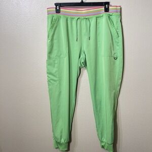 Ava‎ Therese Lizzie Jogger Scrub Brights Green Neon Ankle Length Women's Size XL